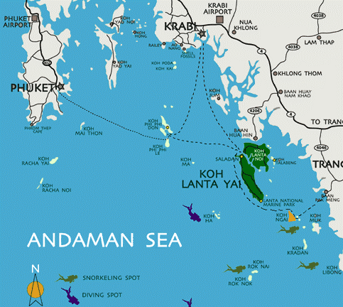 Cartina geografica del Mar delle Andamane