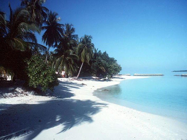 veduta spiaggia delle Maldive