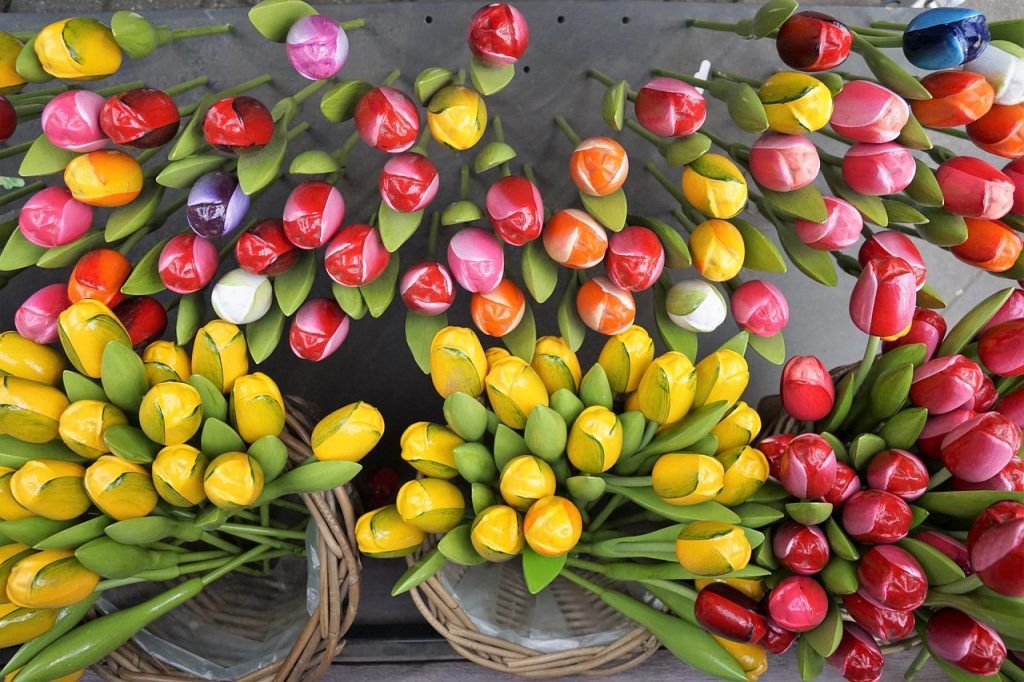 Tulipani di legno, souvenir grazioso e colorato