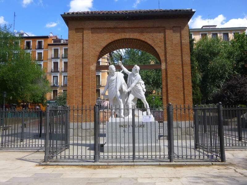 Plaza dos de Mayo a Madrid nel quartiere Malasaña 